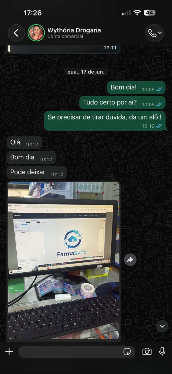 FarmaSync em funcionamento na Wythória Drogaria
